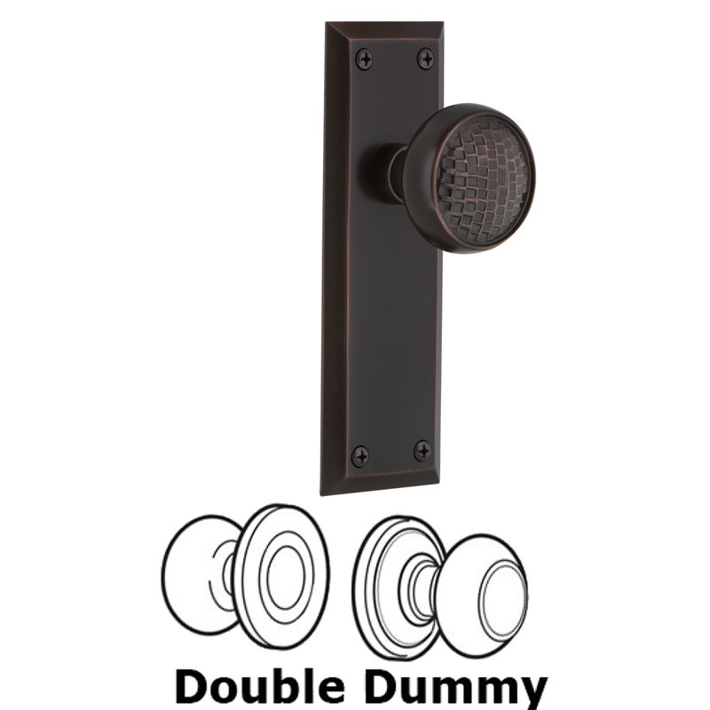Double Dummy Set - New York Plate with Craftsman Door Knob in Timeless Bronze