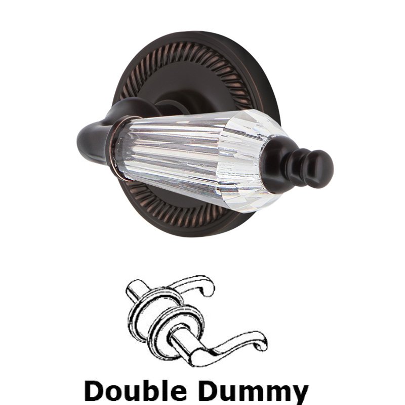 Double Dummy Set - Rope Rosette with Parlor Lever in Timeless Bronze