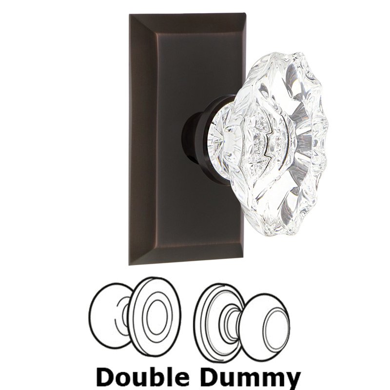 Double Dummy Set - Studio Plate with Chateau Door Knob in Timeless Bronze