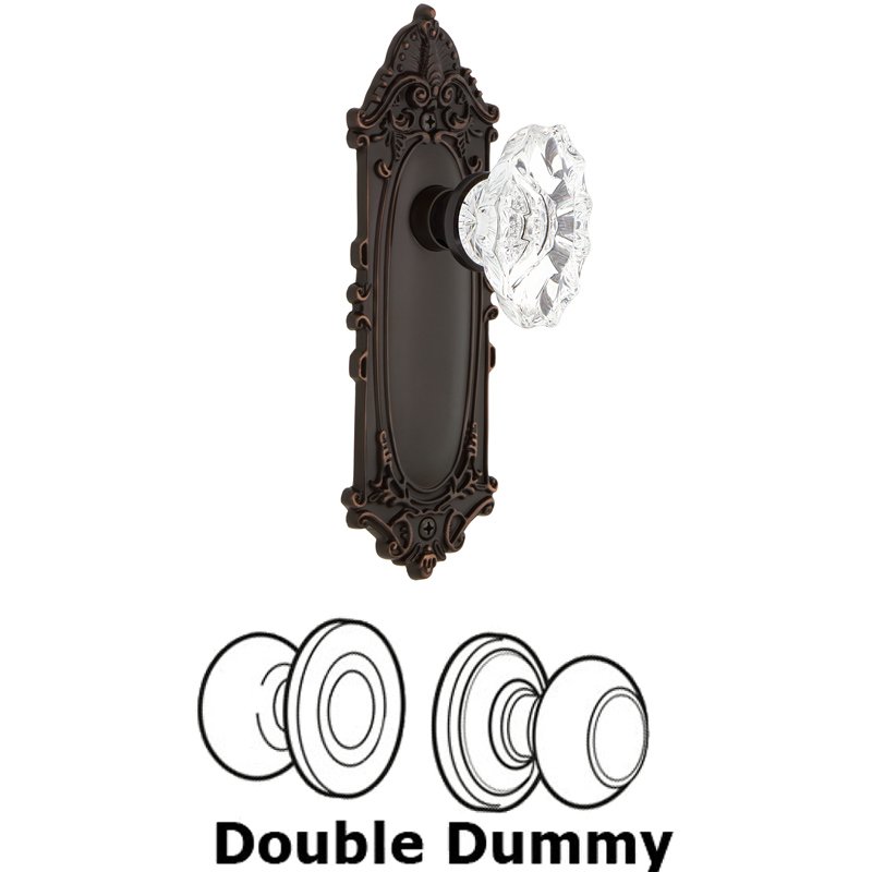 Double Dummy Set - Victorian Plate with Chateau Door Knob in Timeless Bronze