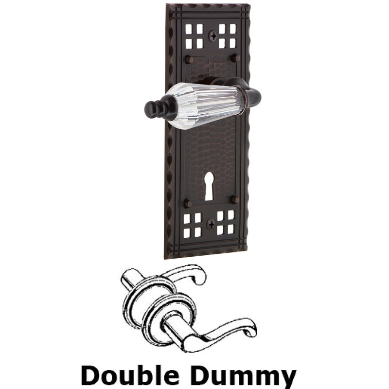 Double Dummy Set with Keyhole - Craftsman Plate with Parlor Lever in Timeless Bronze