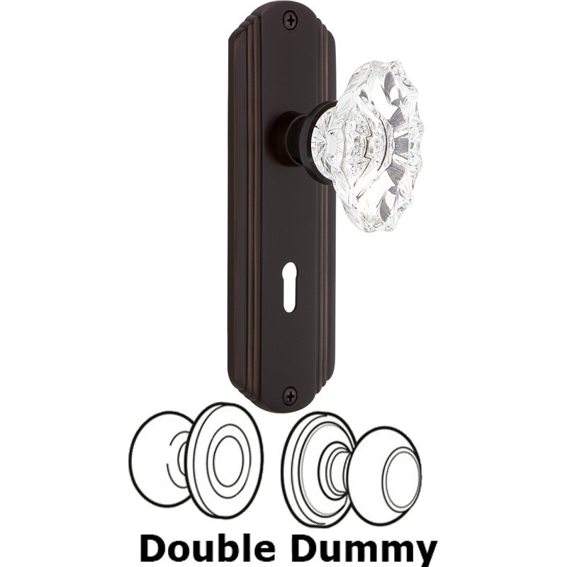 Double Dummy Set with Keyhole - Deco Plate with Chateau Door Knob in Timeless Bronze