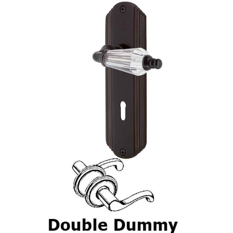Double Dummy Set with Keyhole - Deco Plate with Parlor Lever in Timeless Bronze