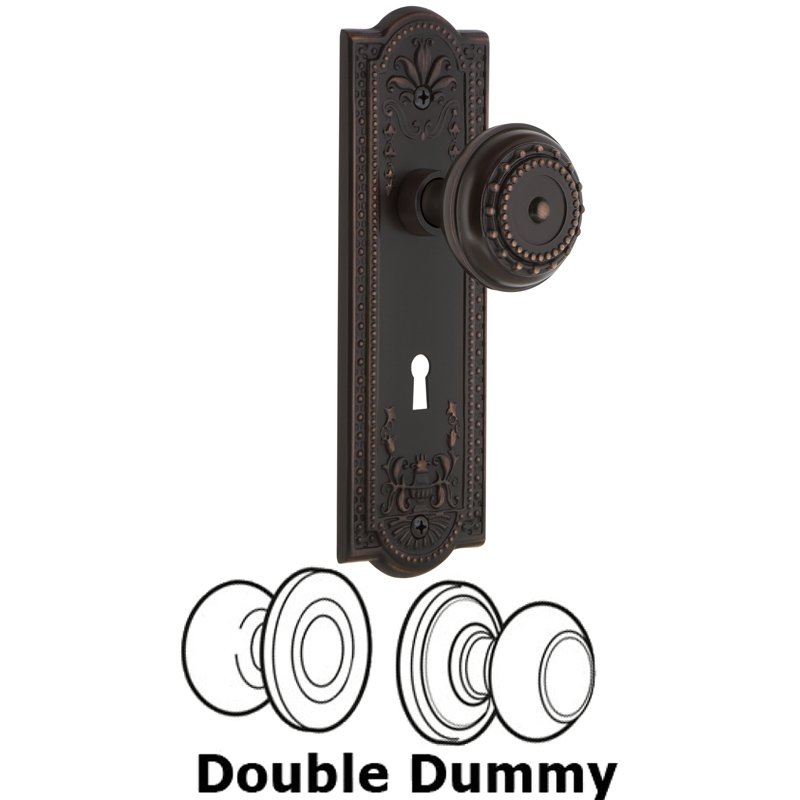 Double Dummy Set with Keyhole - Meadows Plate with Meadows Door Knob in Timeless Bronze