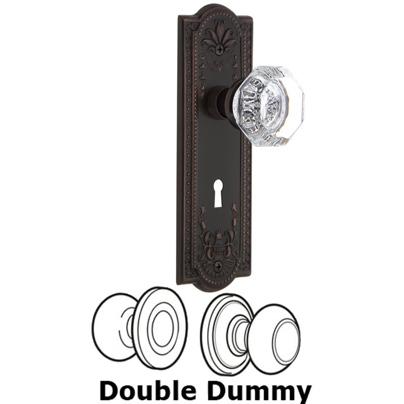 Double Dummy Set with Keyhole - Meadows Plate with Waldorf Door Knob in Timeless Bronze