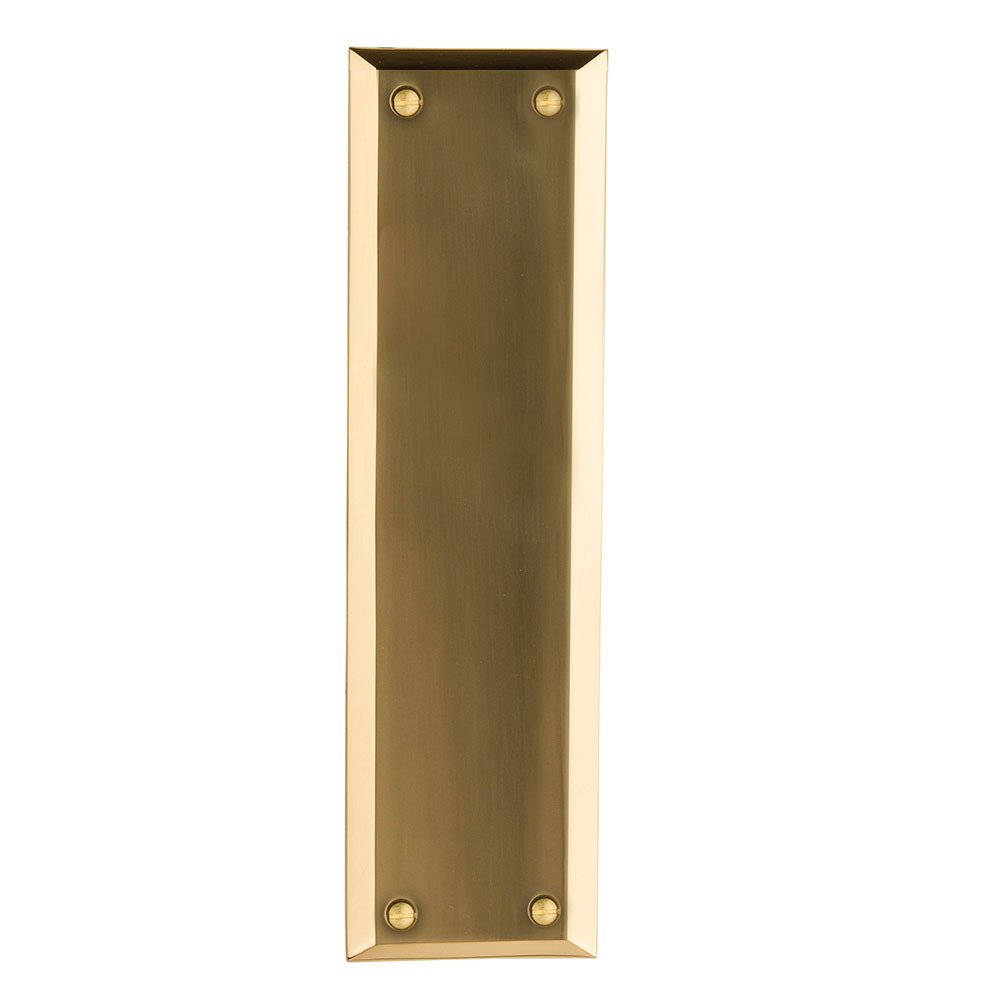 10" New York Pushplate in Polished Brass