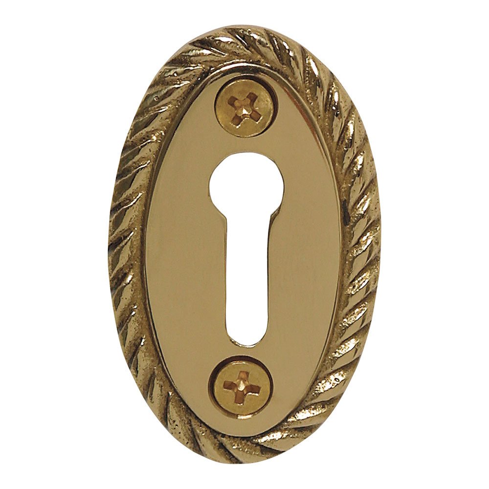 Rope Keyhole Cover in Polished Brass