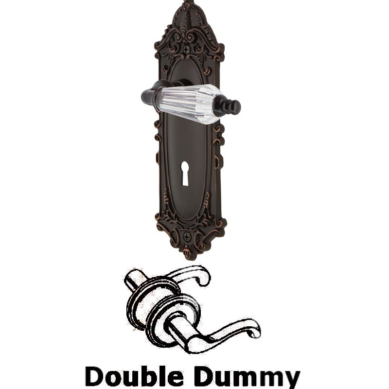 Double Dummy Set with Keyhole - Victorian Plate with Parlor Lever in Timeless Bronze