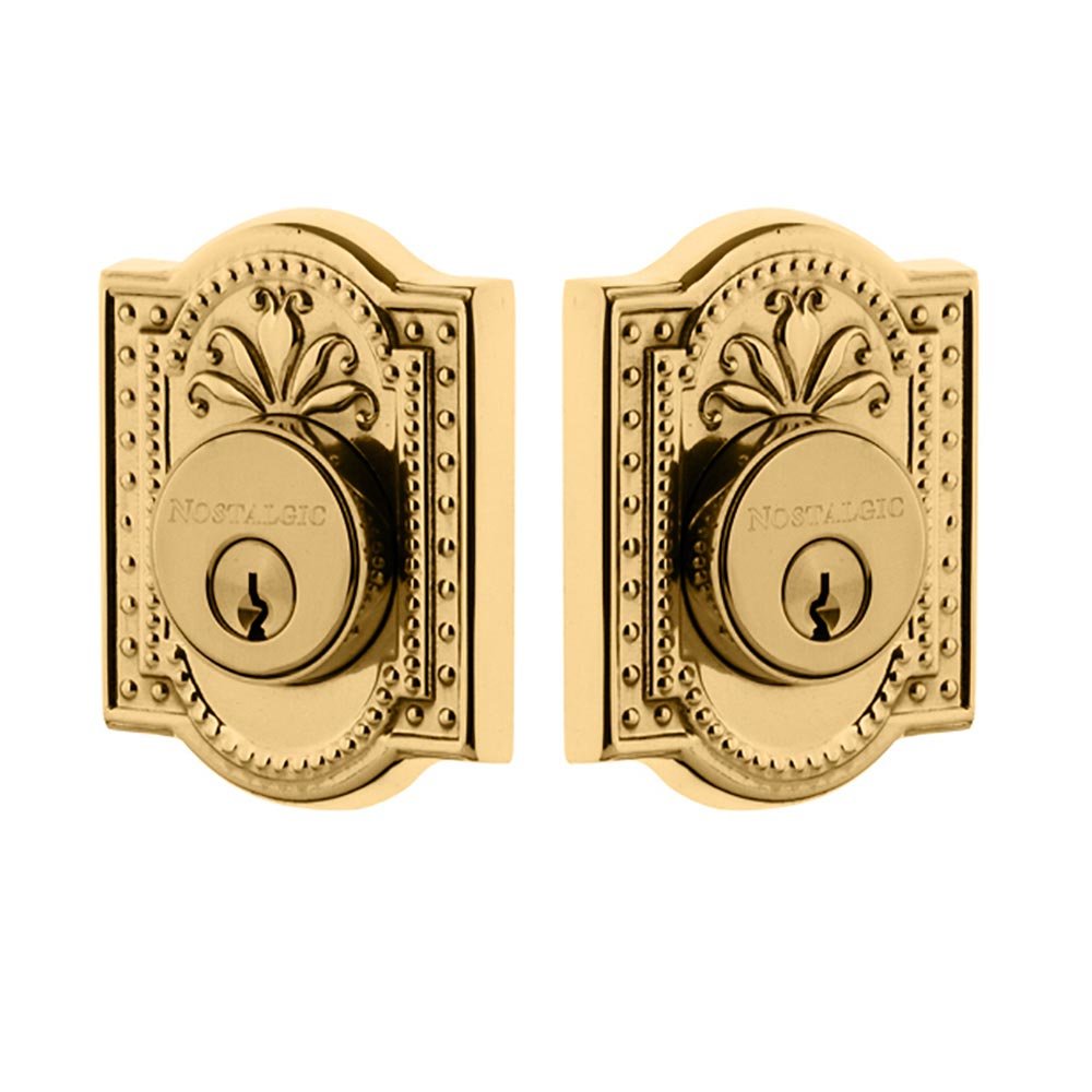 Double Cylinder Deadbolt in Unlacquered Brass