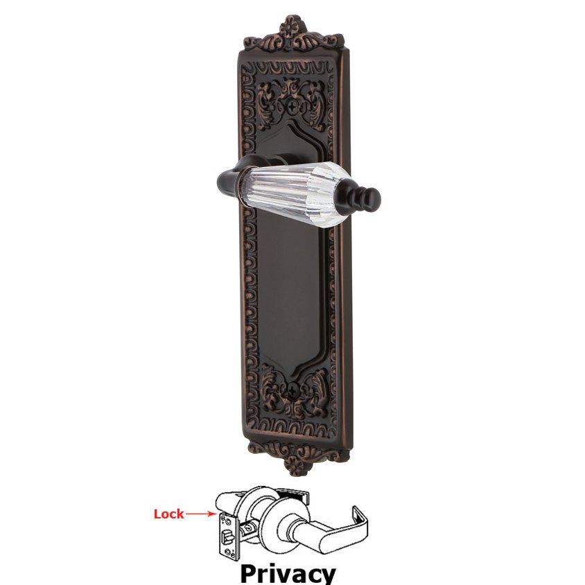 Complete Privacy Set - Egg & Dart Plate with Parlor Lever in Timeless Bronze
