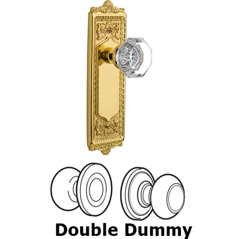 Double Dummy Egg and Dart Plate with Waldorf Knob in Unlacquered Brass