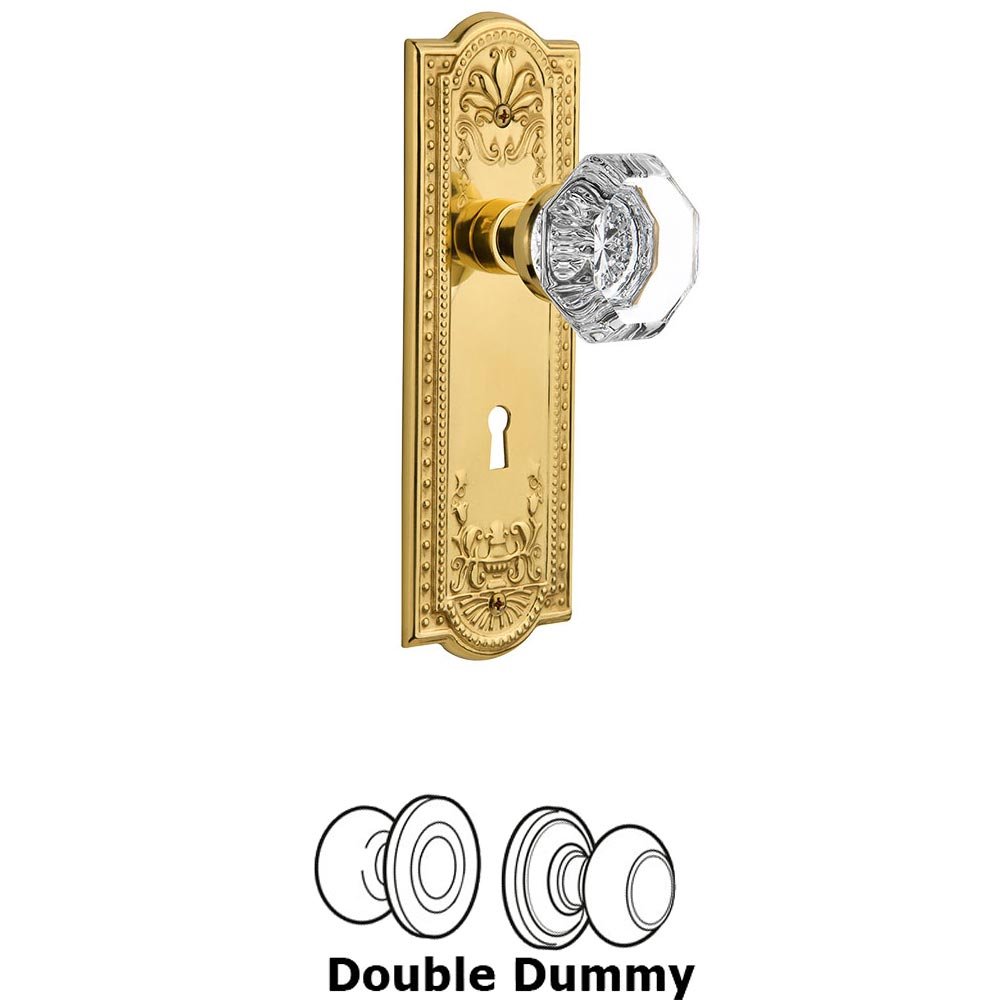 Double Dummy Meadows Plate with Waldorf Knob and Keyhole in Unlacquered Brass