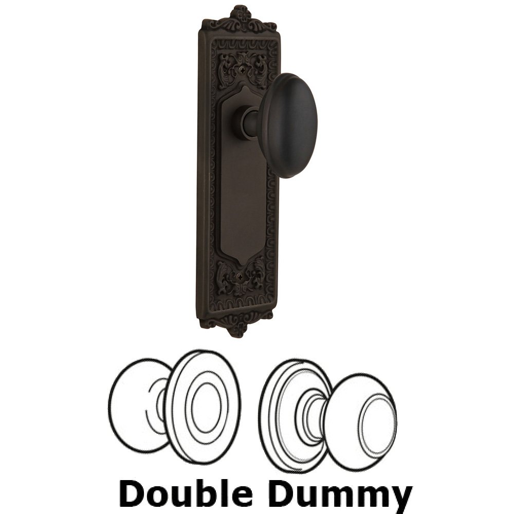 Double Dummy Set Without Keyhole - Egg & Dart Plate with Homestead Knob in Oil Rubbed Bronze