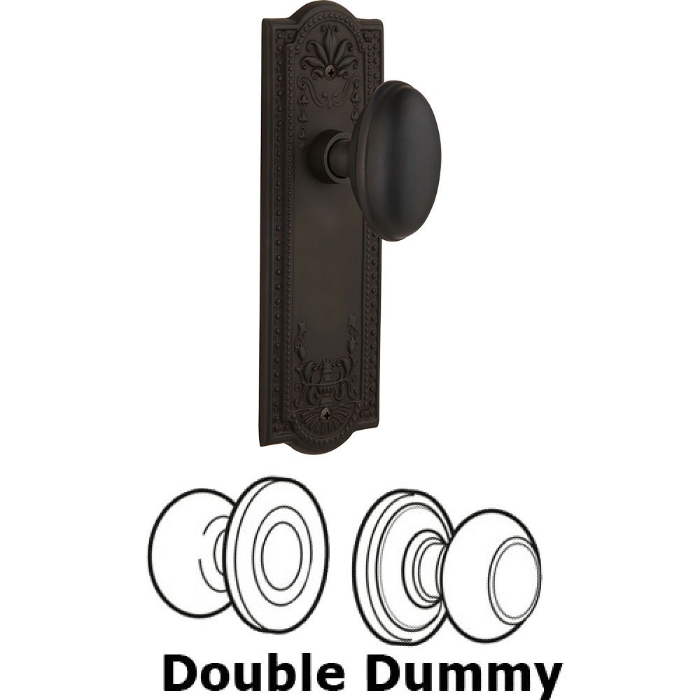 Double Dummy Knob - Meadows Plate with Homestead Door Knob in Oil Rubbed Bronze