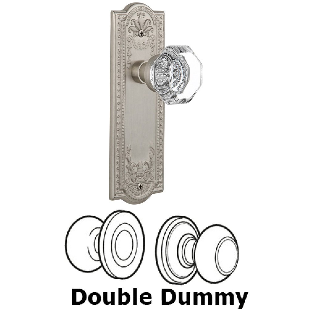Double Dummy Set Without Keyhole - Meadows Plate with Waldorf Knob in Satin Nickel