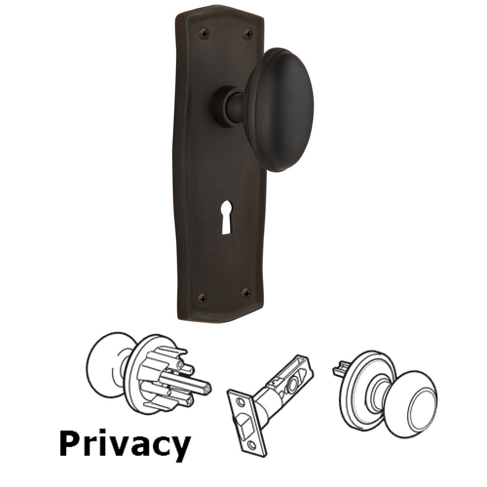 Privacy Prairie Plate with Keyhole and Homestead Door Knob in Oil-Rubbed Bronze