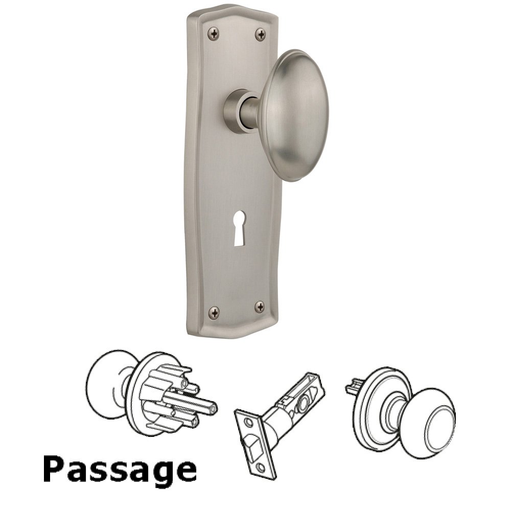 Passage Prairie Plate with Keyhole and Homestead Door Knob in Satin Nickel