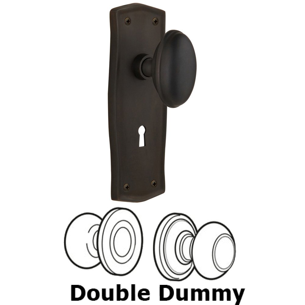 Double Dummy Set With Keyhole - Prairie Plate with Homestead Knob in Oil Rubbed Bronze