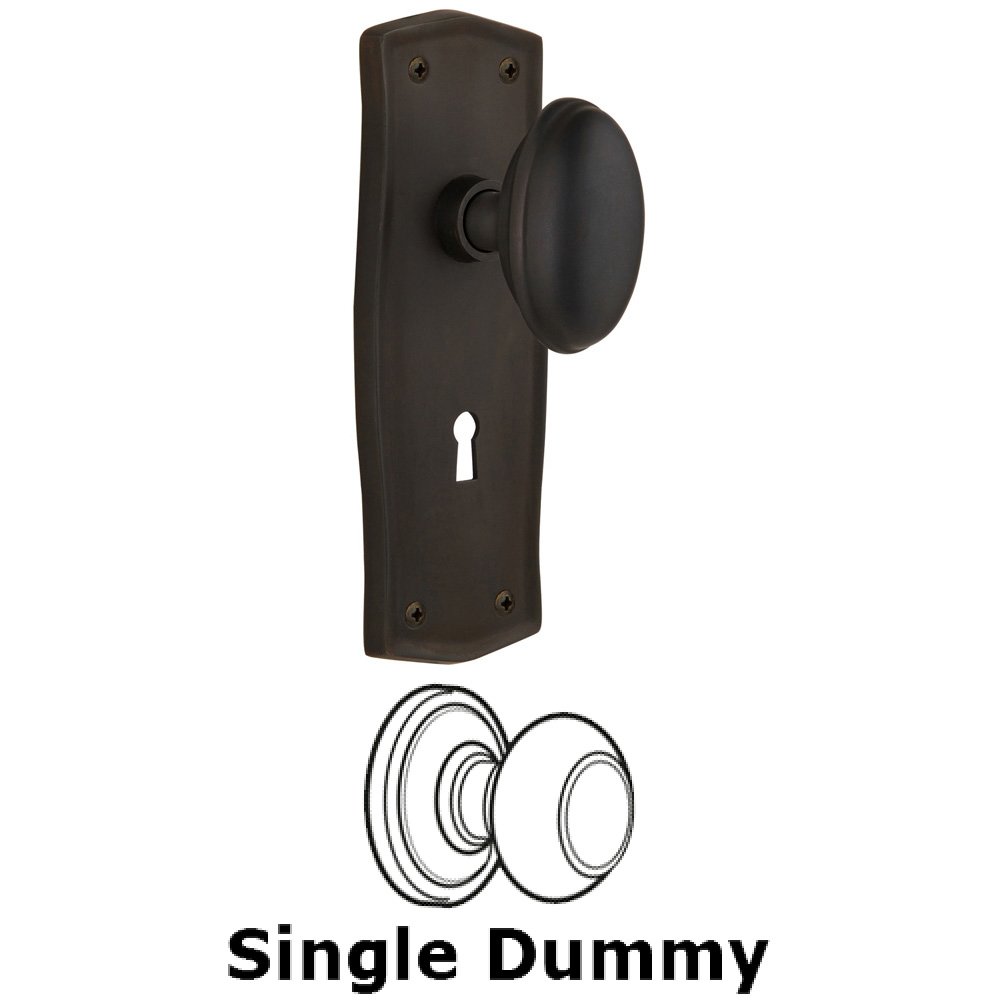 Single Dummy Knob With Keyhole - Prairie Plate with Homestead Knob in Oil Rubbed Bronze