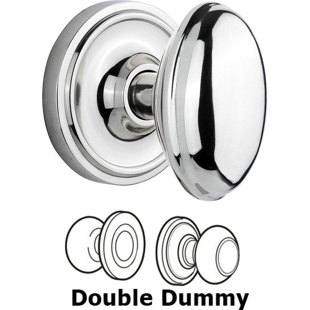 Double Dummy Classic Rose with Homestead Door Knob in Bright Chrome
