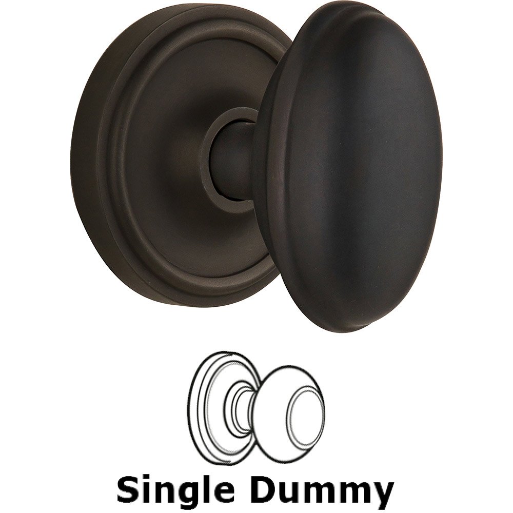 Single Dummy Classic Rosette with Homestead Door Knob in Oil-rubbed Bronze