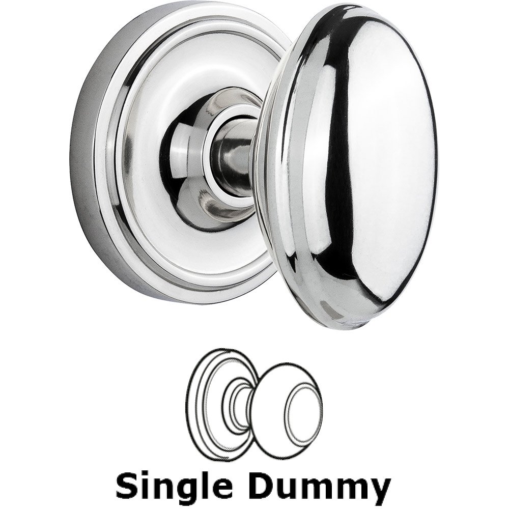 Single Dummy Classic Rose with Homestead Door Knob in Bright Chrome
