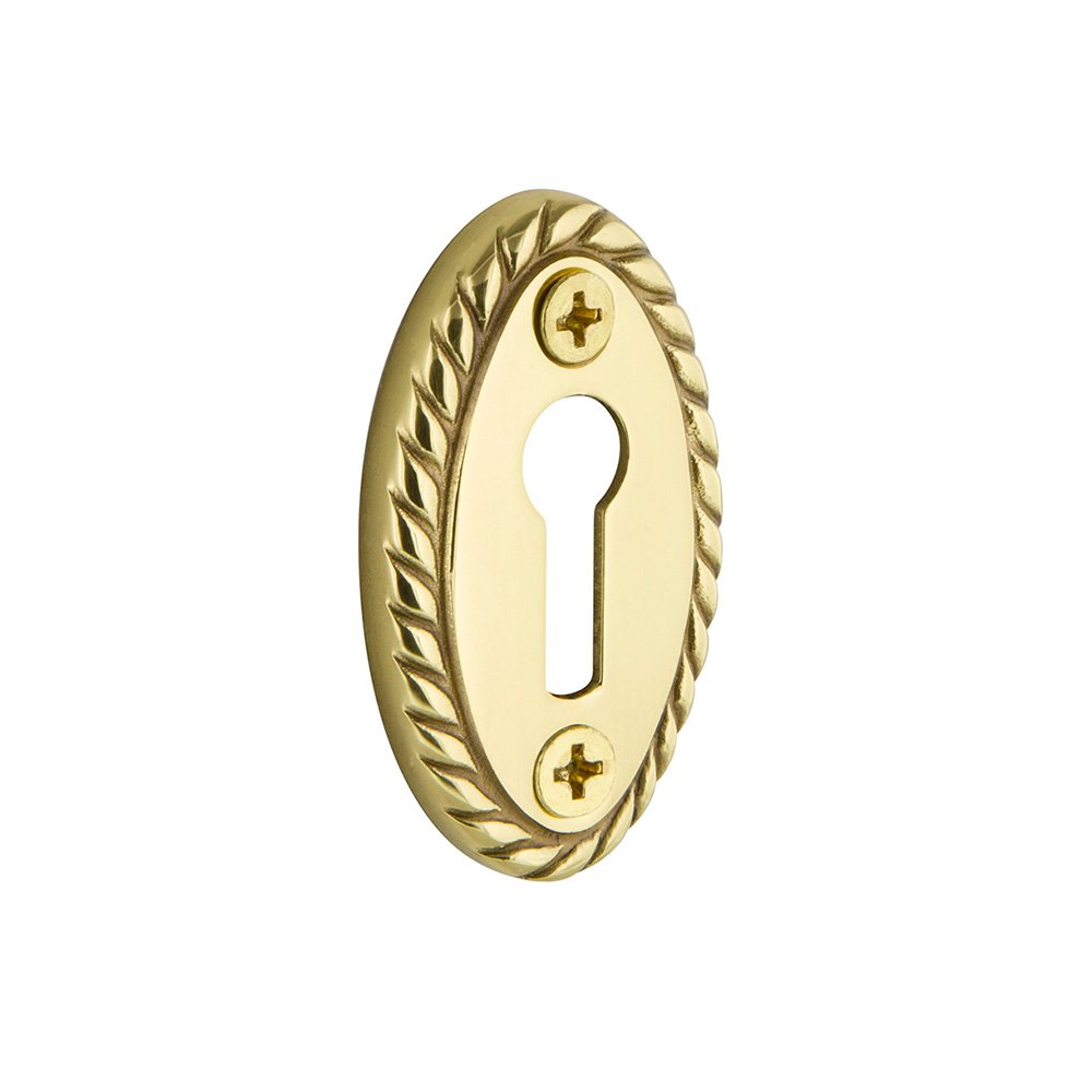 Rope Keyhole Cover in Unlacquered Brass