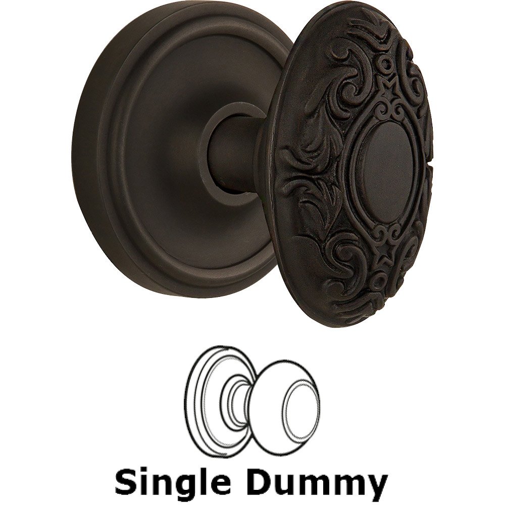 Single Dummy Classic Rosette with Victorian Door Knob in Oil-rubbed Bronze