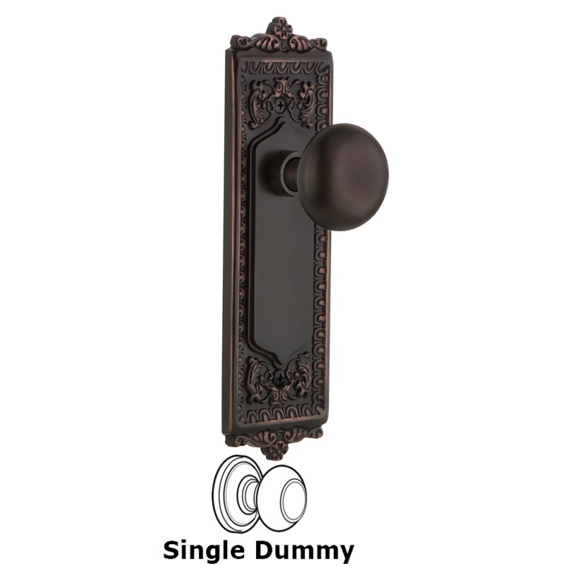 Single Dummy - Egg & Dart Plate with New York Door Knobs in Timeless Bronze