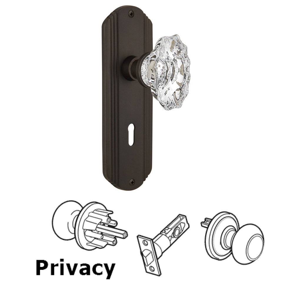 Privacy Deco Plate with Keyhole and Chateau Door Knob in Oil-Rubbed Bronze