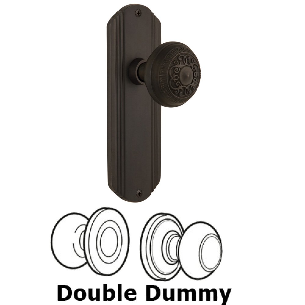 Double Dummy Set Without Keyhole - Deco Plate with Egg & Dart Knob in Oil Rubbed Bronze