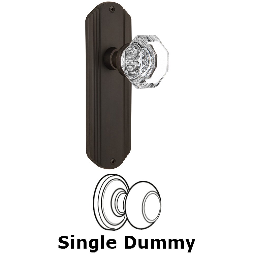 Single Dummy Knob Without Keyhole - Deco Plate with Waldorf Knob in Oil Rubbed Bronze