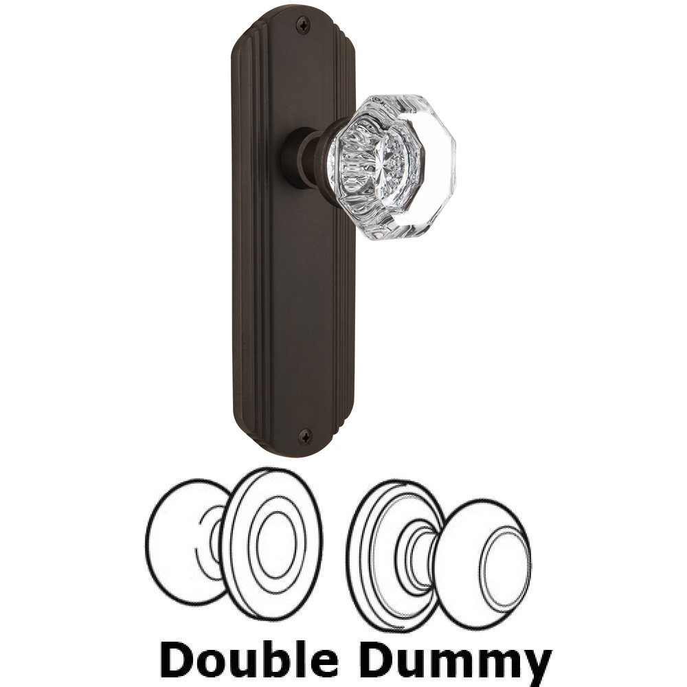 Double Dummy Set Without Keyhole - Deco Plate with Waldorf Knob in Oil Rubbed Bronze