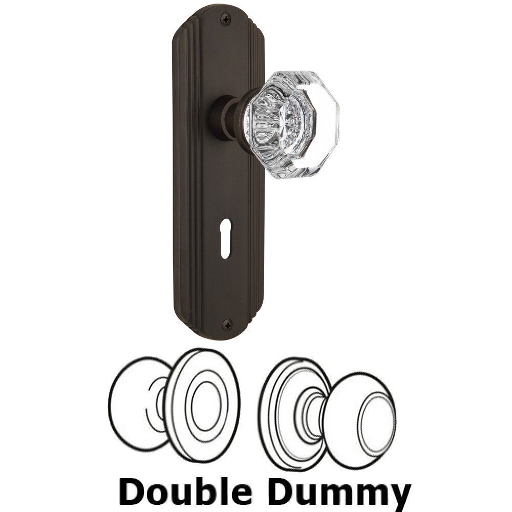 Double Dummy Set With Keyhole - Deco Plate with Waldorf Knob in Oil Rubbed Bronze