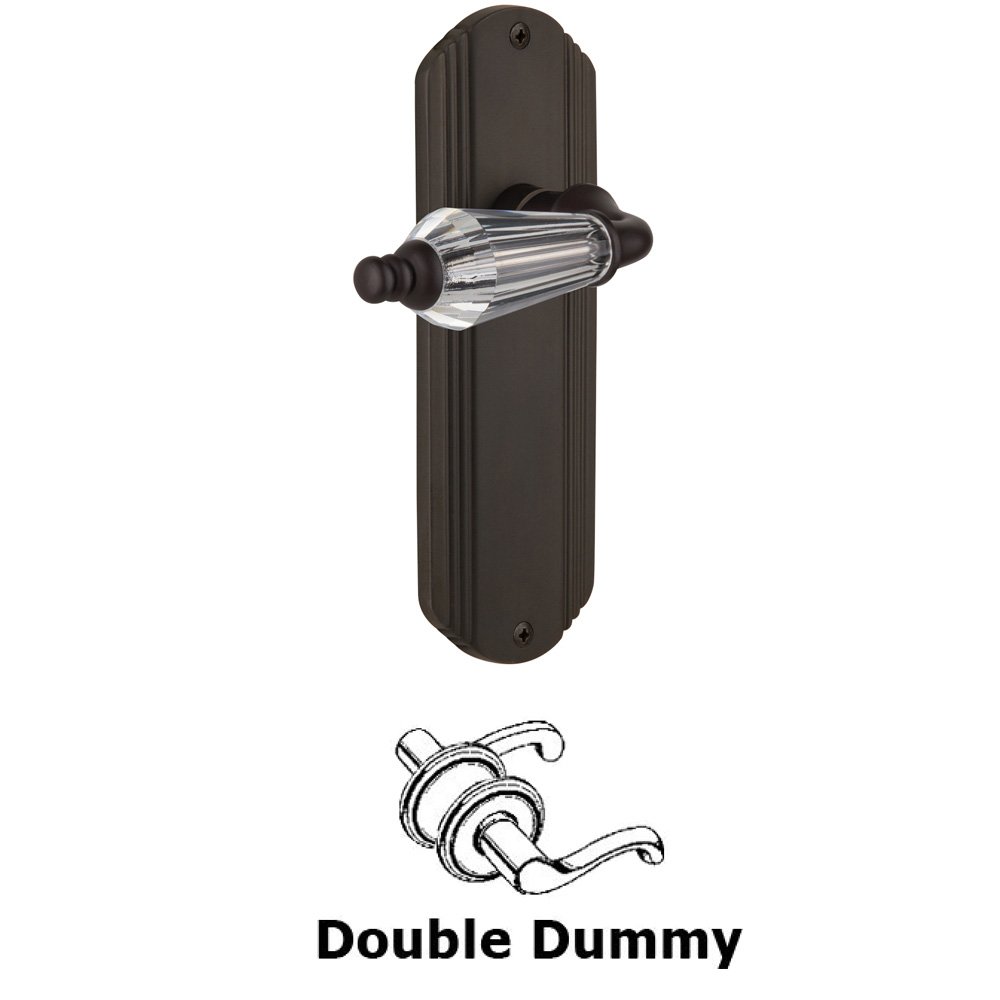 Double Dummy Set Without Keyhole - Deco Plate with Parlour Lever in Oil Rubbed Bronze
