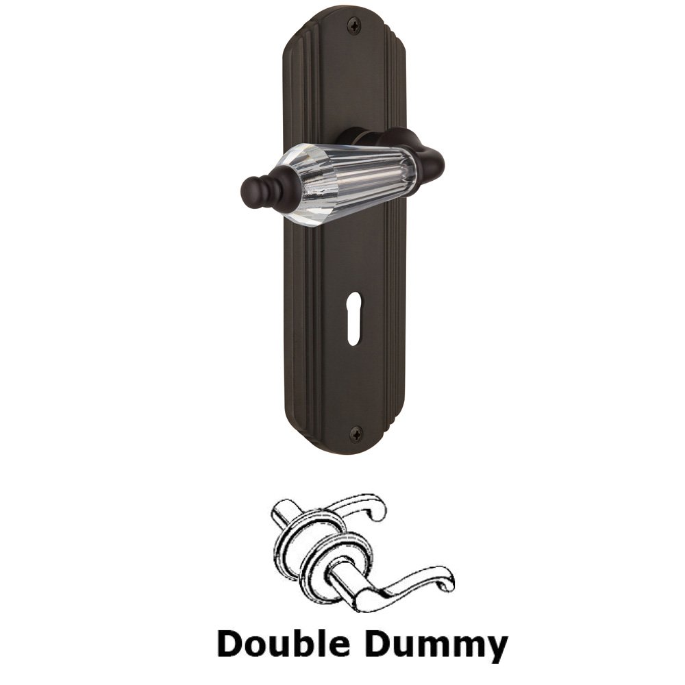 Double Dummy Set With Keyhole - Deco Plate with Parlour Lever in Oil Rubbed Bronze