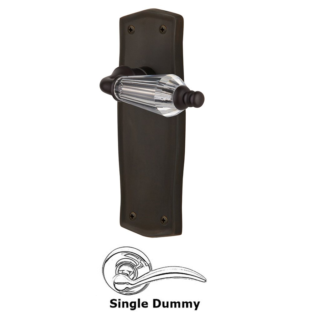 Single Dummy Lever Without Keyhole - Prairie Plate with Parlor Lever in Oil-Rubbed Bronze