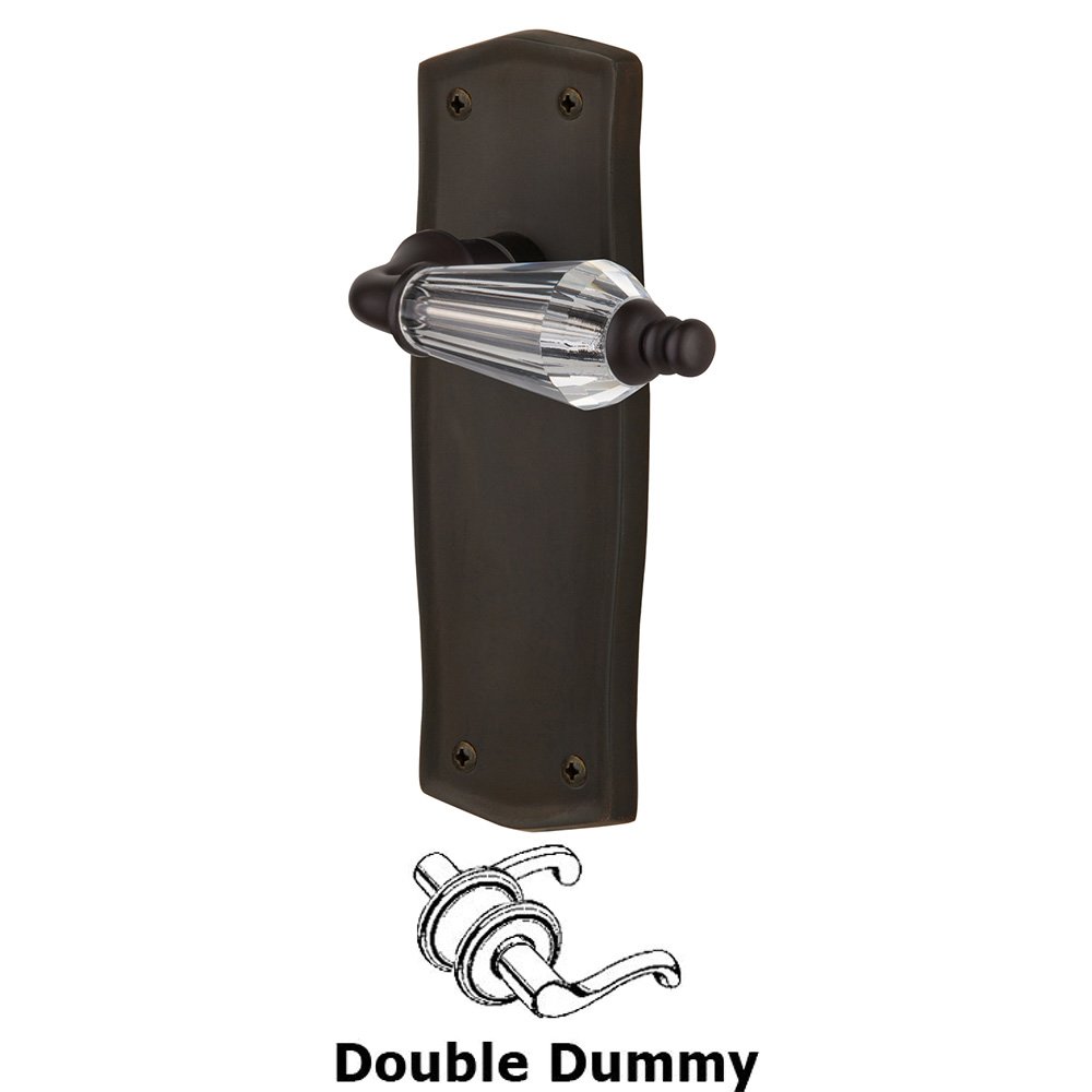 Double Dummy Set Without Keyhole - Prairie Plate with Parlor Lever in Oil-Rubbed Bronze