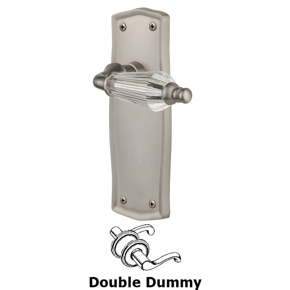 Double Dummy Set Without Keyhole - Prairie Plate with Parlor Lever in Satin  Nickel ( 706968 ) from Prairie Collection by Nostalgic Warehouse | Door  Knobs Online