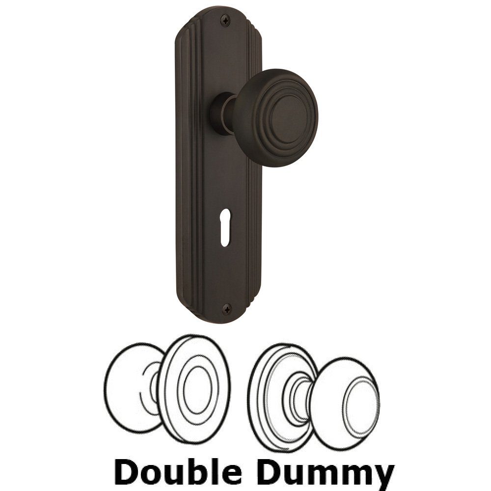 Double Dummy Set With Keyhole - Deco Plate with Deco Knob in Oil Rubbed Bronze