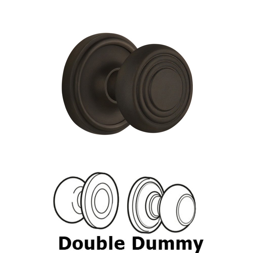 Double Dummy Classic Rosette with Deco Knob in Oil Rubbed Bronze