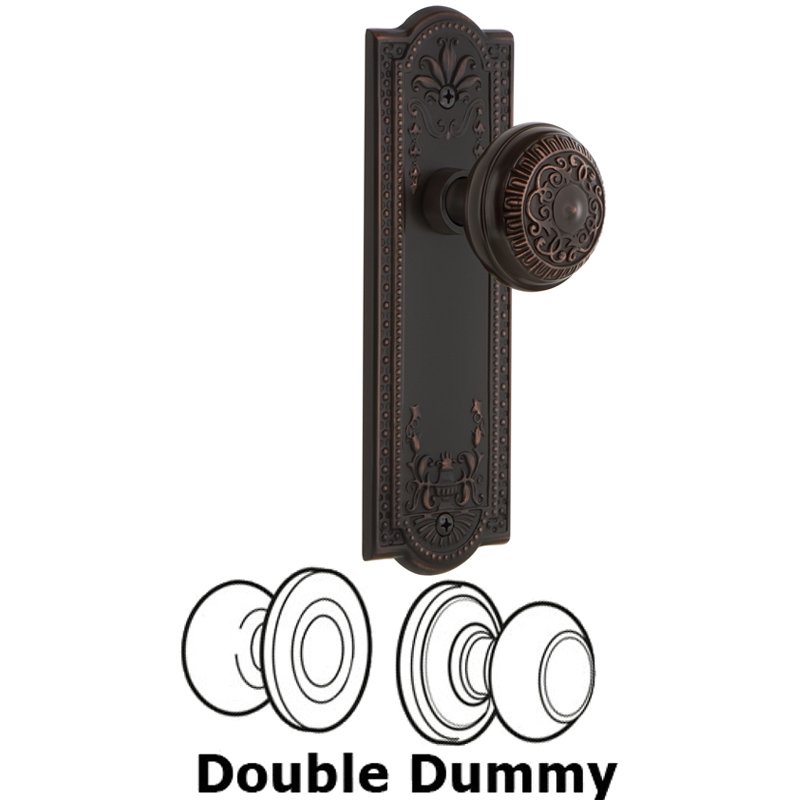 Double Dummy Set - Meadows Plate with Egg & Dart Door Knob in Timeless Bronze