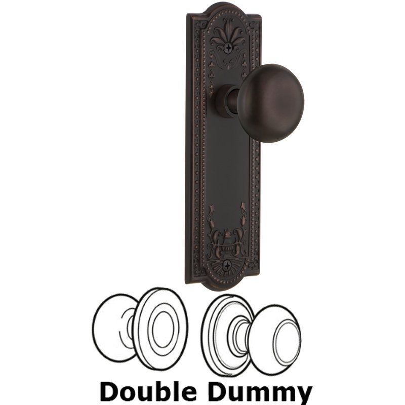 Double Dummy Set - Meadows Plate with New York Door Knobs in Timeless Bronze