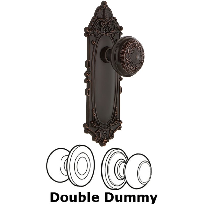 Double Dummy Set - Victorian Plate with Egg & Dart Door Knob in Timeless Bronze