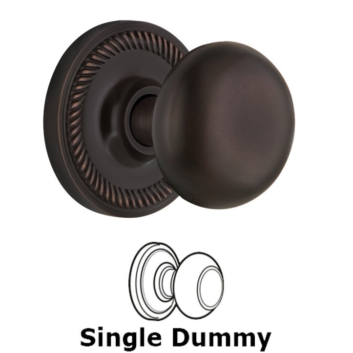 Single Dummy - Rope Rosette with New York Door Knobs in Timeless Bronze