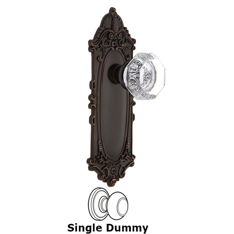 Single Dummy - Victorian Plate with Waldorf Door Knob in Timeless Bronze