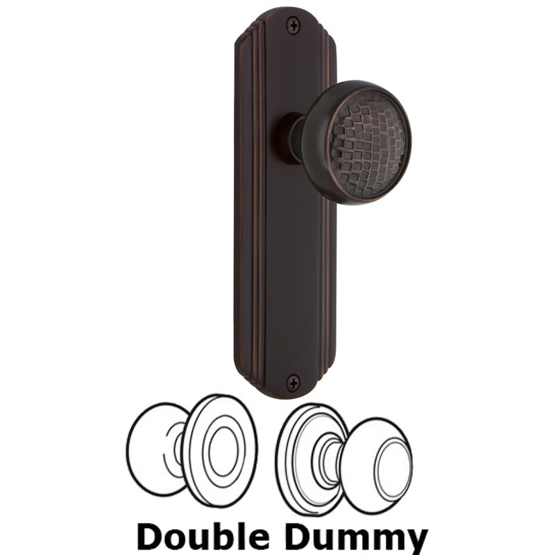 Double Dummy Set - Deco Plate with Craftsman Door Knob in Timeless Bronze
