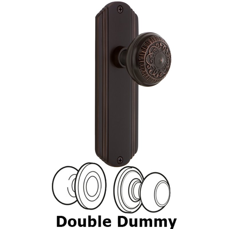 Double Dummy Set - Deco Plate with Egg & Dart Door Knob in Timeless Bronze