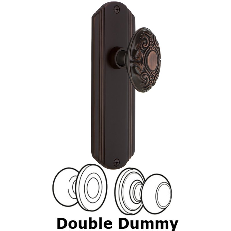 Double Dummy Set - Deco Plate with Victorian Door Knob in Timeless Bronze