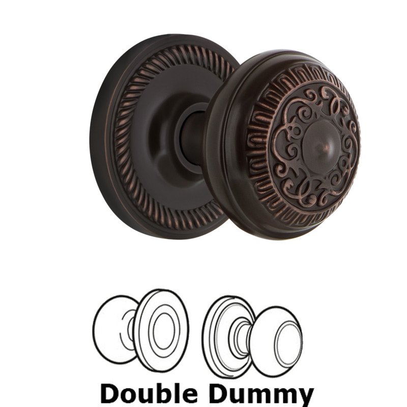 Double Dummy Set - Rope Rosette with Egg & Dart Door Knob in Timeless Bronze